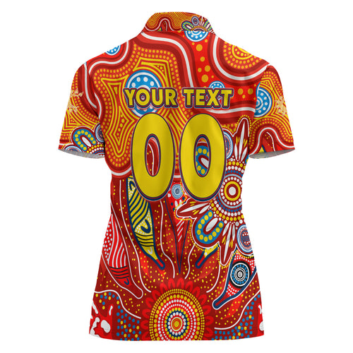 Personalised Sunnies NAIDOC Week 2024 Women Polo Shirt Aussie Aboriginal Art