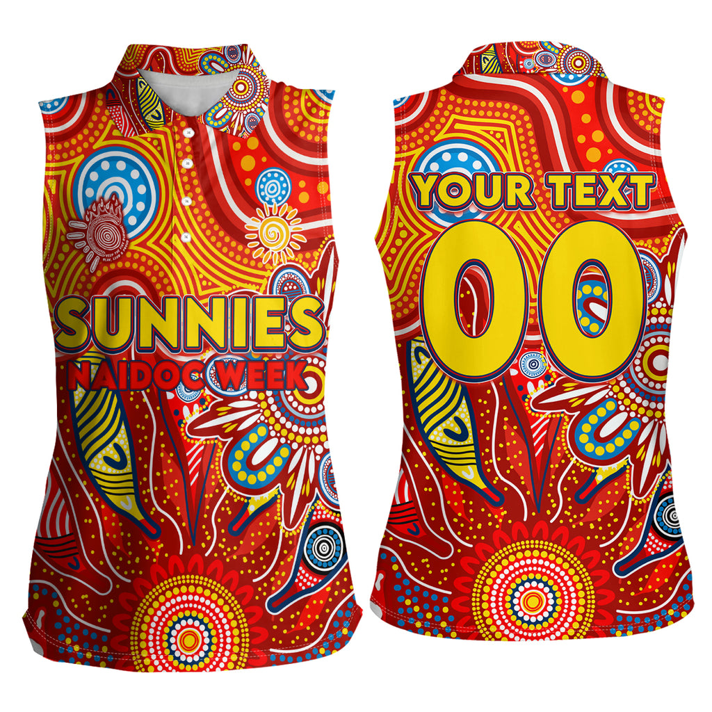 Personalised Sunnies NAIDOC Week 2024 Women Sleeveless Polo Shirt Aussie Aboriginal Art