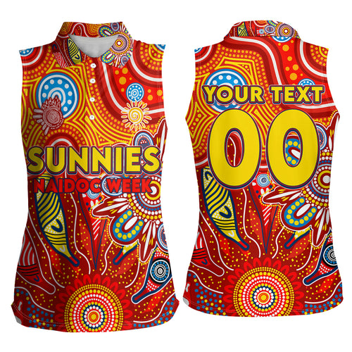 Personalised Sunnies NAIDOC Week 2024 Women Sleeveless Polo Shirt Aussie Aboriginal Art