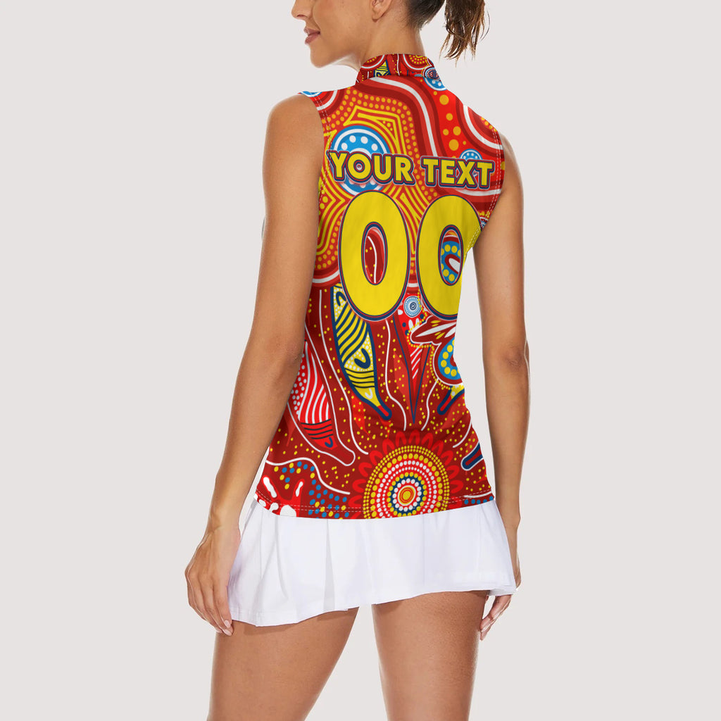 Personalised Sunnies NAIDOC Week 2024 Women Sleeveless Polo Shirt Aussie Aboriginal Art