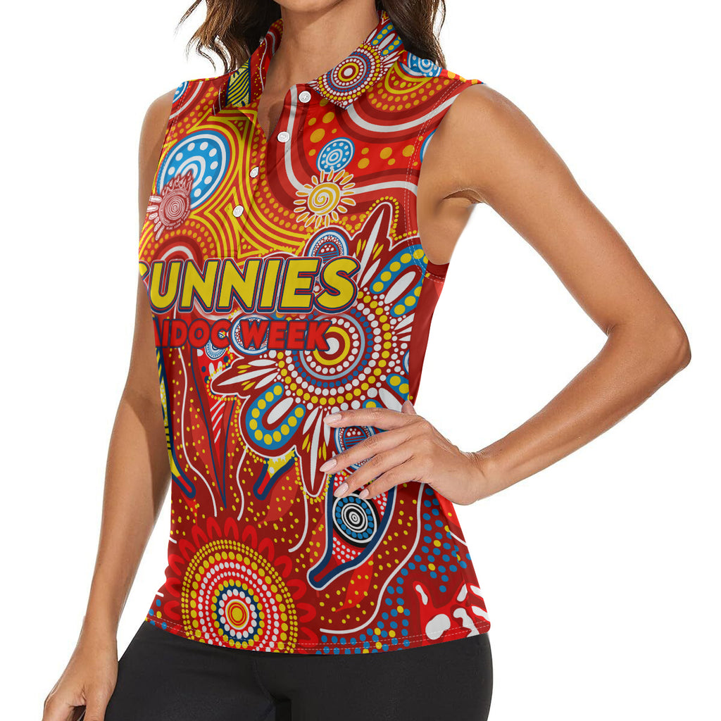 Personalised Sunnies NAIDOC Week 2024 Women Sleeveless Polo Shirt Aussie Aboriginal Art