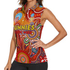 Personalised Sunnies NAIDOC Week 2024 Women Sleeveless Polo Shirt Aussie Aboriginal Art