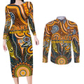 Personalised Giants NAIDOC Week 2024 Couples Matching Long Sleeve Bodycon Dress and Long Sleeve Button Shirt Aussie Aboriginal Art