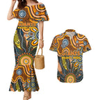 Personalised Giants NAIDOC Week 2024 Couples Matching Mermaid Dress and Hawaiian Shirt Aussie Aboriginal Art