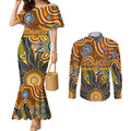 Personalised Giants NAIDOC Week 2024 Couples Matching Mermaid Dress and Long Sleeve Button Shirt Aussie Aboriginal Art