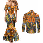 Personalised Giants NAIDOC Week 2024 Couples Matching Mermaid Dress and Long Sleeve Button Shirt Aussie Aboriginal Art