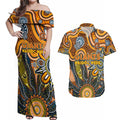 Personalised Giants NAIDOC Week 2024 Couples Matching Off Shoulder Maxi Dress and Hawaiian Shirt Aussie Aboriginal Art