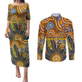 Personalised Giants NAIDOC Week 2024 Couples Matching Puletasi and Long Sleeve Button Shirt Aussie Aboriginal Art