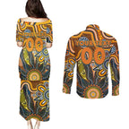 Personalised Giants NAIDOC Week 2024 Couples Matching Puletasi and Long Sleeve Button Shirt Aussie Aboriginal Art