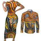 Personalised Giants NAIDOC Week 2024 Couples Matching Short Sleeve Bodycon Dress and Long Sleeve Button Shirt Aussie Aboriginal Art