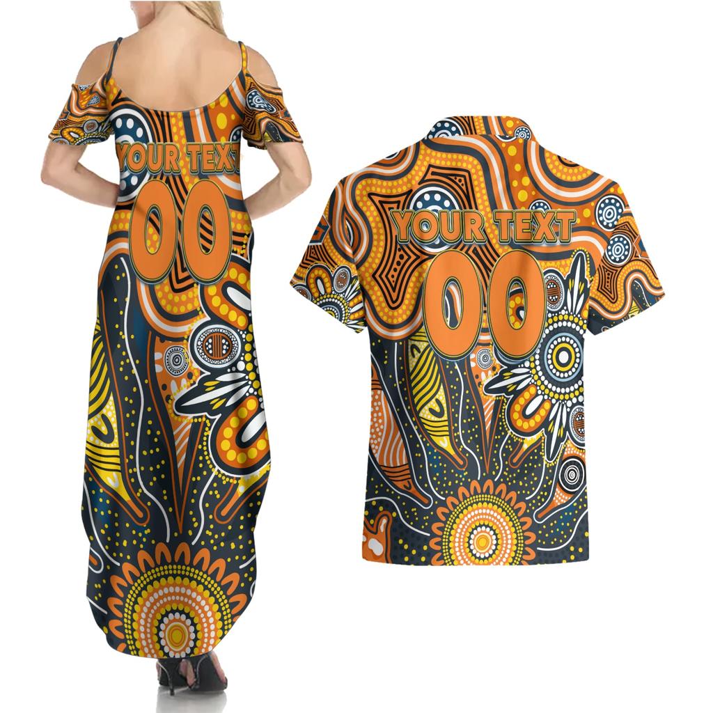 Personalised Giants NAIDOC Week 2024 Couples Matching Summer Maxi Dress and Hawaiian Shirt Aussie Aboriginal Art