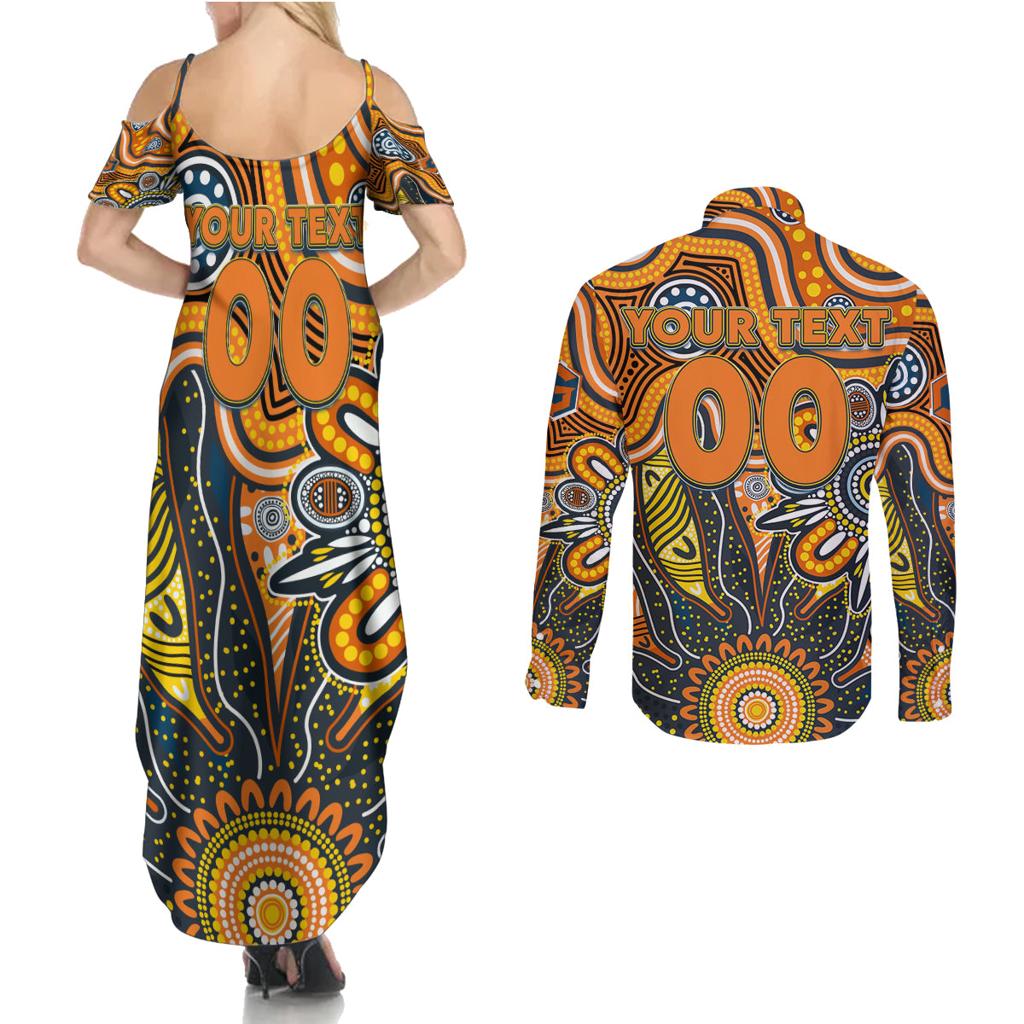Personalised Giants NAIDOC Week 2024 Couples Matching Summer Maxi Dress and Long Sleeve Button Shirt Aussie Aboriginal Art