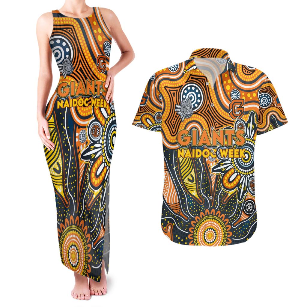 Personalised Giants NAIDOC Week 2024 Couples Matching Tank Maxi Dress and Hawaiian Shirt Aussie Aboriginal Art