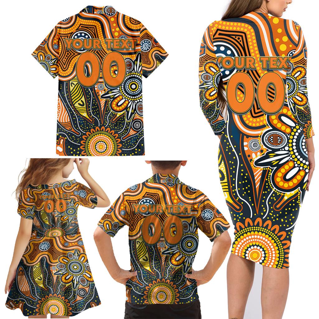 Personalised Giants NAIDOC Week 2024 Family Matching Long Sleeve Bodycon Dress and Hawaiian Shirt Aussie Aboriginal Art