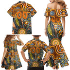 Personalised Giants NAIDOC Week 2024 Family Matching Mermaid Dress and Hawaiian Shirt Aussie Aboriginal Art