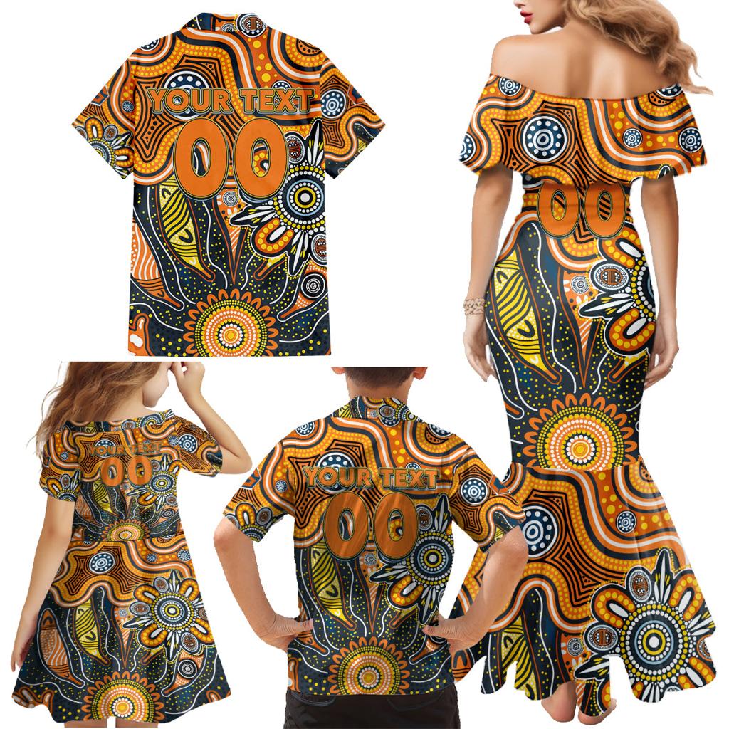Personalised Giants NAIDOC Week 2024 Family Matching Mermaid Dress and Hawaiian Shirt Aussie Aboriginal Art