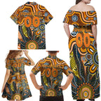 Personalised Giants NAIDOC Week 2024 Family Matching Off Shoulder Maxi Dress and Hawaiian Shirt Aussie Aboriginal Art