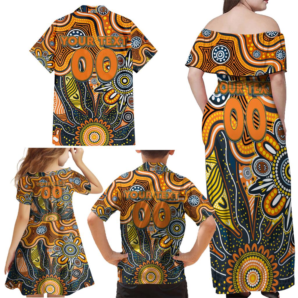 Personalised Giants NAIDOC Week 2024 Family Matching Off Shoulder Maxi Dress and Hawaiian Shirt Aussie Aboriginal Art