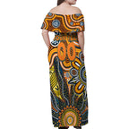 Personalised Giants NAIDOC Week 2024 Family Matching Off Shoulder Maxi Dress and Hawaiian Shirt Aussie Aboriginal Art