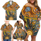 Personalised Giants NAIDOC Week 2024 Family Matching Off Shoulder Short Dress and Hawaiian Shirt Aussie Aboriginal Art