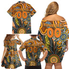 Personalised Giants NAIDOC Week 2024 Family Matching Off Shoulder Short Dress and Hawaiian Shirt Aussie Aboriginal Art