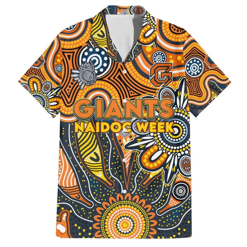 Personalised Giants NAIDOC Week 2024 Family Matching Off Shoulder Short Dress and Hawaiian Shirt Aussie Aboriginal Art
