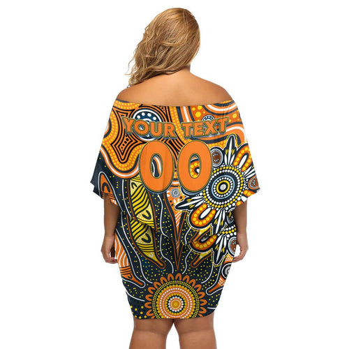 Personalised Giants NAIDOC Week 2024 Family Matching Off Shoulder Short Dress and Hawaiian Shirt Aussie Aboriginal Art