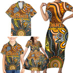 Personalised Giants NAIDOC Week 2024 Family Matching Short Sleeve Bodycon Dress and Hawaiian Shirt Aussie Aboriginal Art