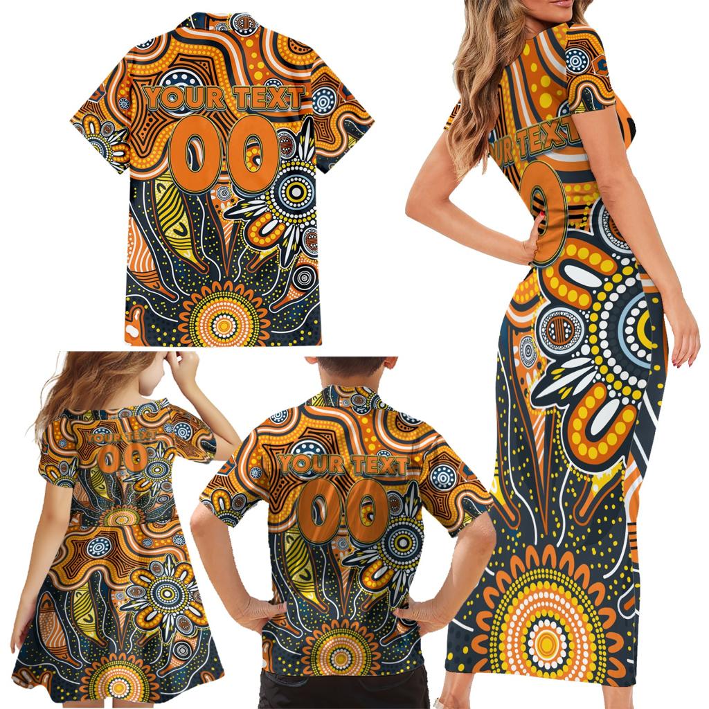 Personalised Giants NAIDOC Week 2024 Family Matching Short Sleeve Bodycon Dress and Hawaiian Shirt Aussie Aboriginal Art