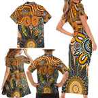Personalised Giants NAIDOC Week 2024 Family Matching Short Sleeve Bodycon Dress and Hawaiian Shirt Aussie Aboriginal Art