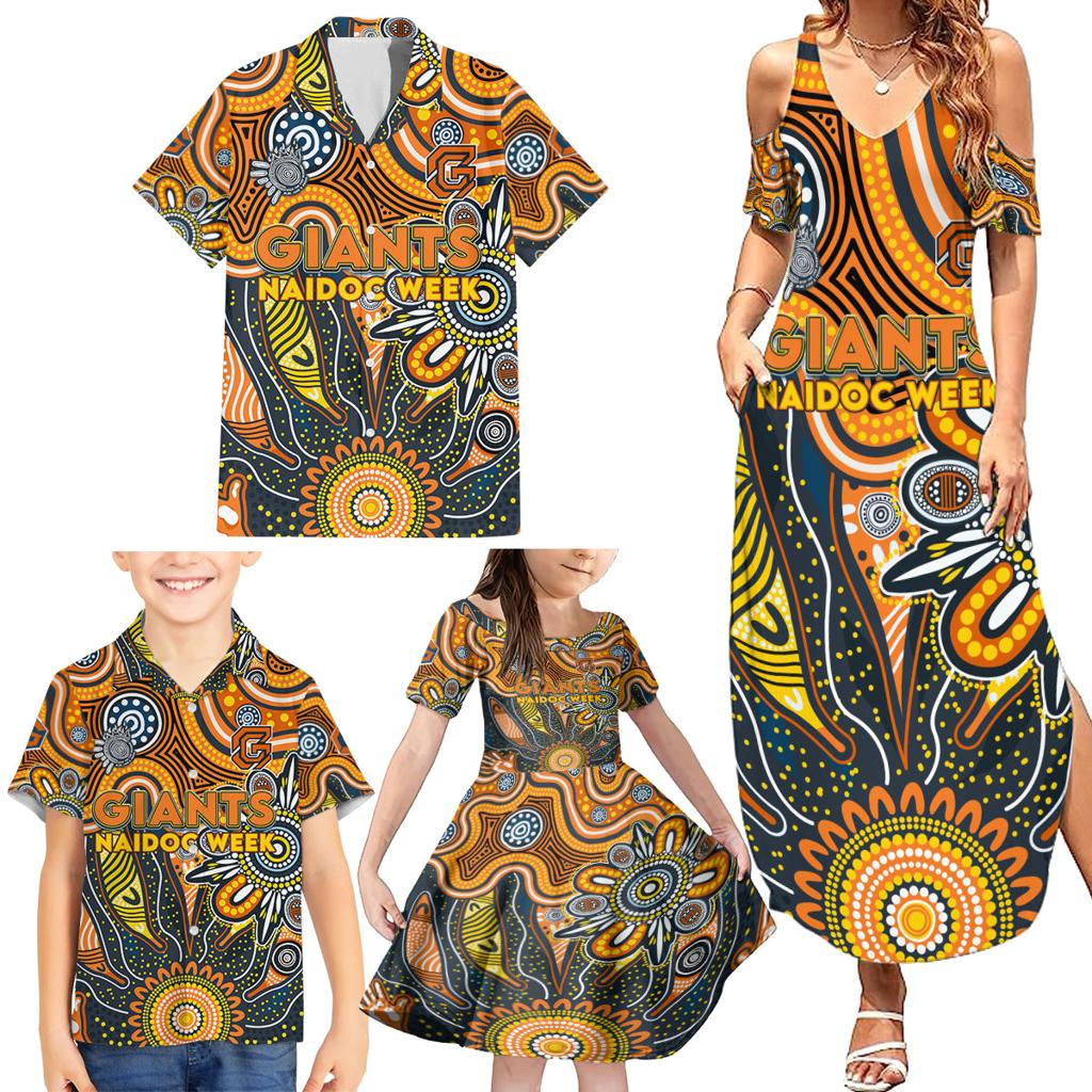 Personalised Giants NAIDOC Week 2024 Family Matching Summer Maxi Dress and Hawaiian Shirt Aussie Aboriginal Art