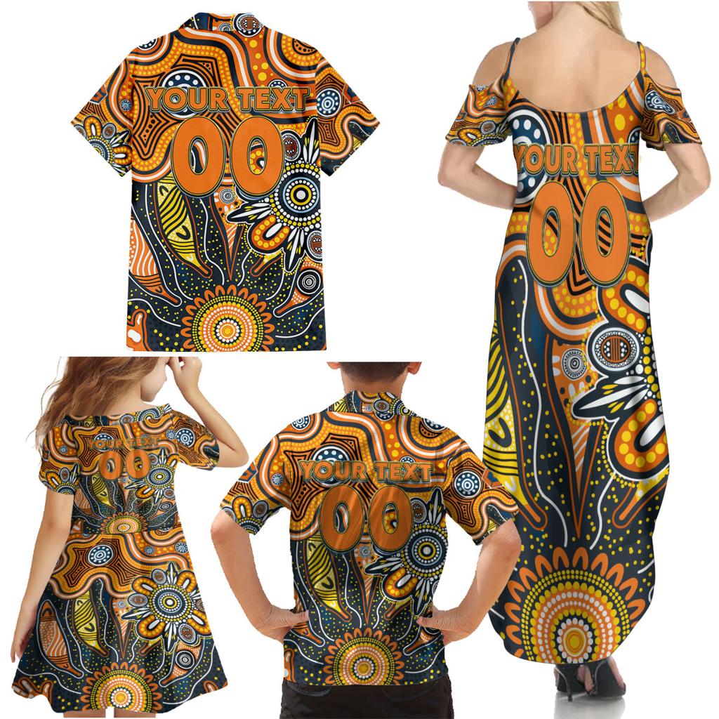 Personalised Giants NAIDOC Week 2024 Family Matching Summer Maxi Dress and Hawaiian Shirt Aussie Aboriginal Art