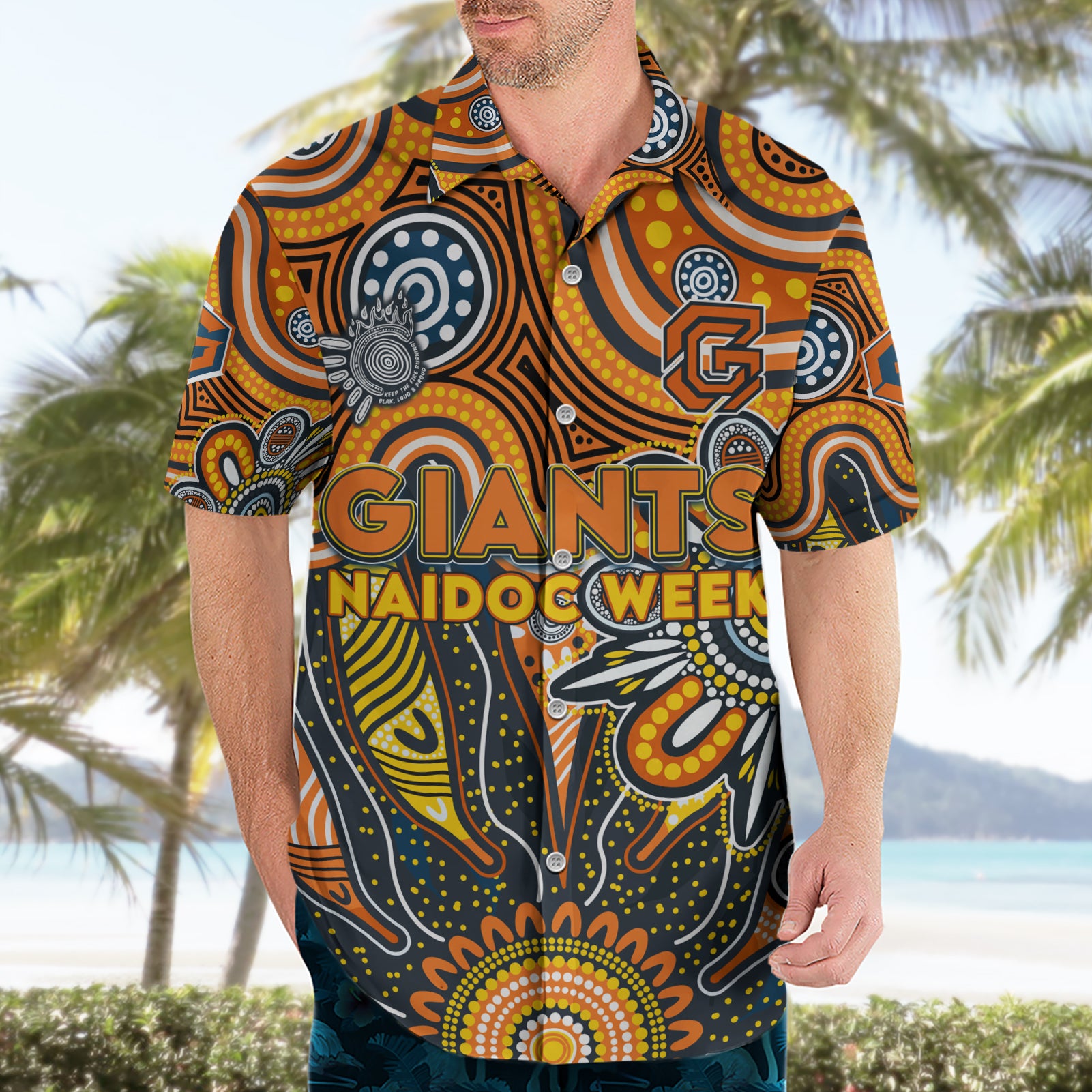 Personalised Giants NAIDOC Week 2024 Hawaiian Shirt Aussie Aboriginal Art