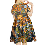 Personalised Giants NAIDOC Week 2024 Kid Short Sleeve Dress Aussie Aboriginal Art