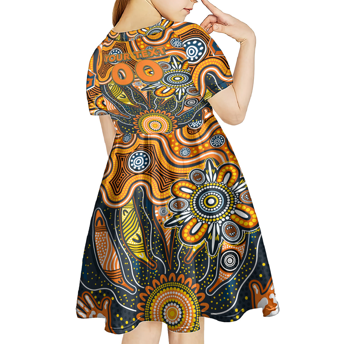 Personalised Giants NAIDOC Week 2024 Kid Short Sleeve Dress Aussie Aboriginal Art
