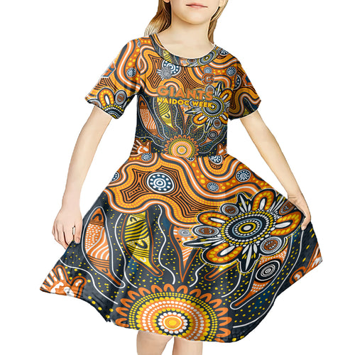 Personalised Giants NAIDOC Week 2024 Kid Short Sleeve Dress Aussie Aboriginal Art