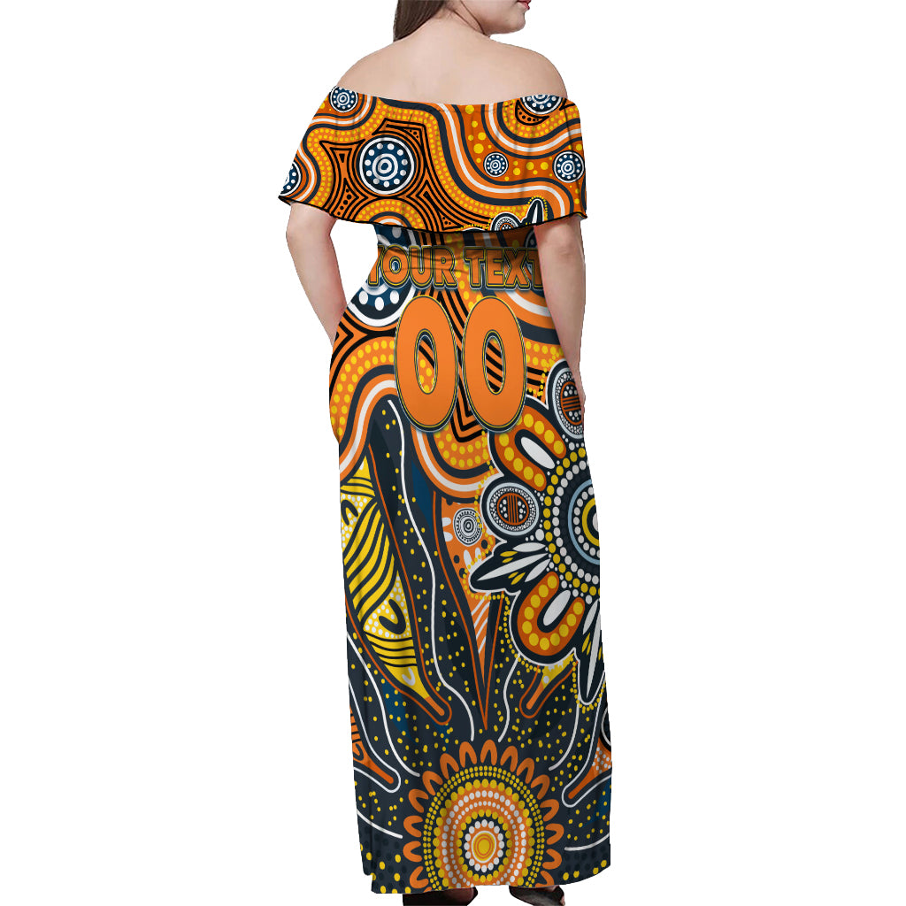 Personalised Giants NAIDOC Week 2024 Off Shoulder Maxi Dress Aussie Aboriginal Art