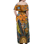 Personalised Giants NAIDOC Week 2024 Off Shoulder Maxi Dress Aussie Aboriginal Art