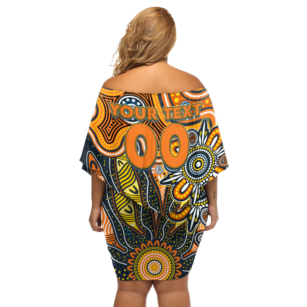Personalised Giants NAIDOC Week 2024 Off Shoulder Short Dress Aussie Aboriginal Art
