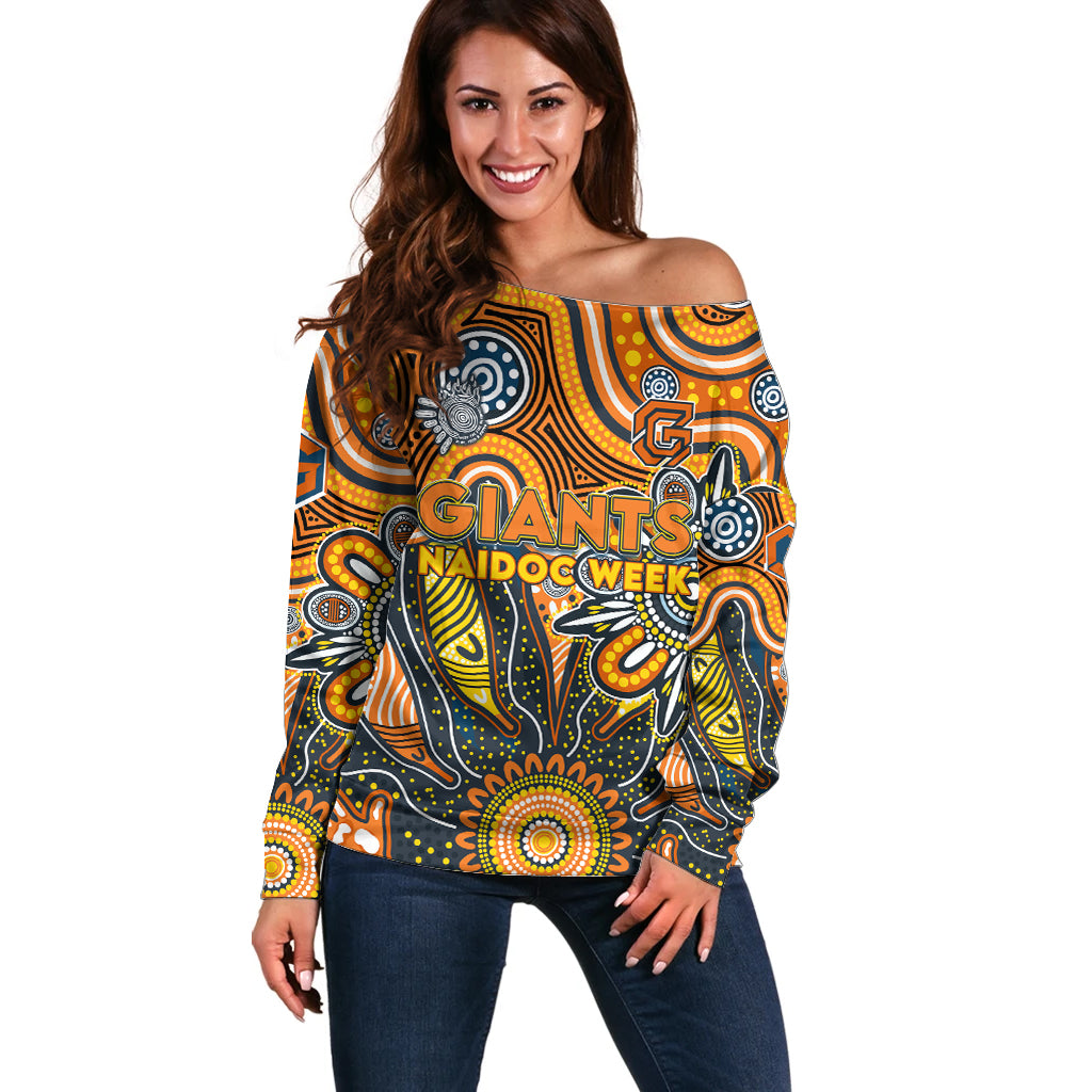 Personalised Giants NAIDOC Week 2024 Off Shoulder Sweater Aussie Aboriginal Art