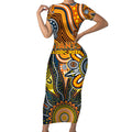 Personalised Giants NAIDOC Week 2024 Short Sleeve Bodycon Dress Aussie Aboriginal Art