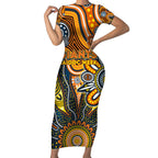 Personalised Giants NAIDOC Week 2024 Short Sleeve Bodycon Dress Aussie Aboriginal Art