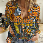 Personalised Giants NAIDOC Week 2024 Women Casual Shirt Aussie Aboriginal Art
