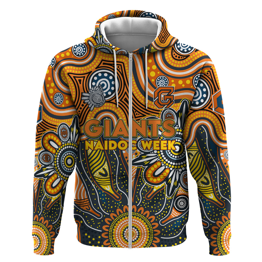 Personalised Giants NAIDOC Week 2024 Zip Hoodie Aussie Aboriginal Art