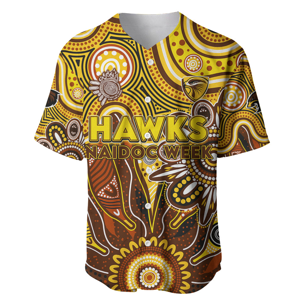 Personalised Hawks NAIDOC Week 2024 Baseball Jersey Aussie Aboriginal Art