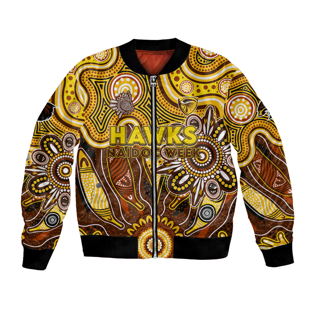 Personalised Hawks NAIDOC Week 2024 Bomber Jacket Aussie Aboriginal Art