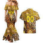 Personalised Hawks NAIDOC Week 2024 Couples Matching Mermaid Dress and Hawaiian Shirt Aussie Aboriginal Art