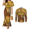 Personalised Hawks NAIDOC Week 2024 Couples Matching Mermaid Dress and Long Sleeve Button Shirt Aussie Aboriginal Art