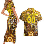 Personalised Hawks NAIDOC Week 2024 Couples Matching Short Sleeve Bodycon Dress and Hawaiian Shirt Aussie Aboriginal Art