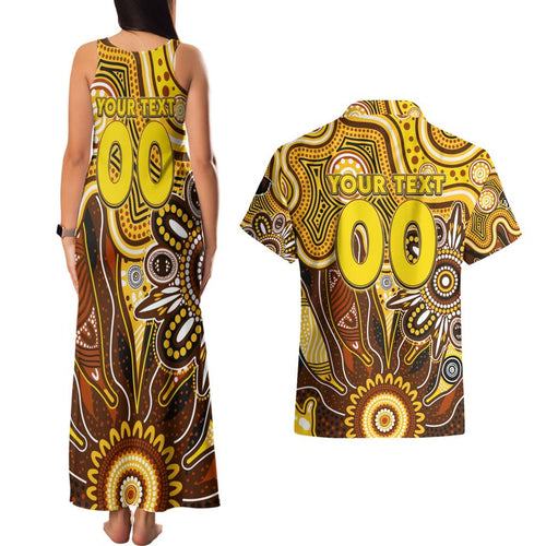 Personalised Hawks NAIDOC Week 2024 Couples Matching Tank Maxi Dress and Hawaiian Shirt Aussie Aboriginal Art